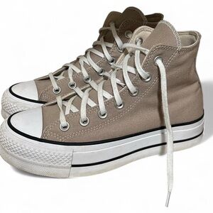 Converse Beige Platform Sneakers